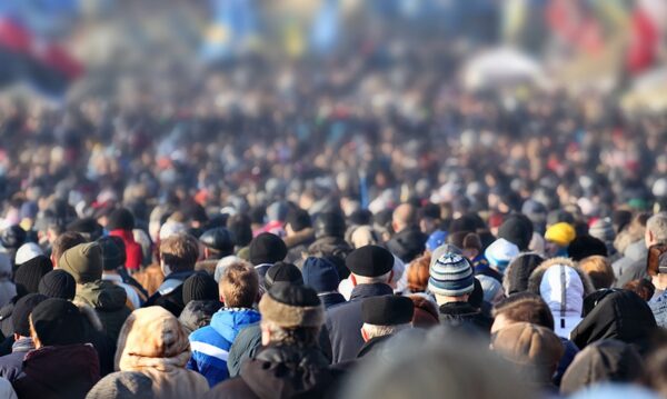 Large crowd of people from the back