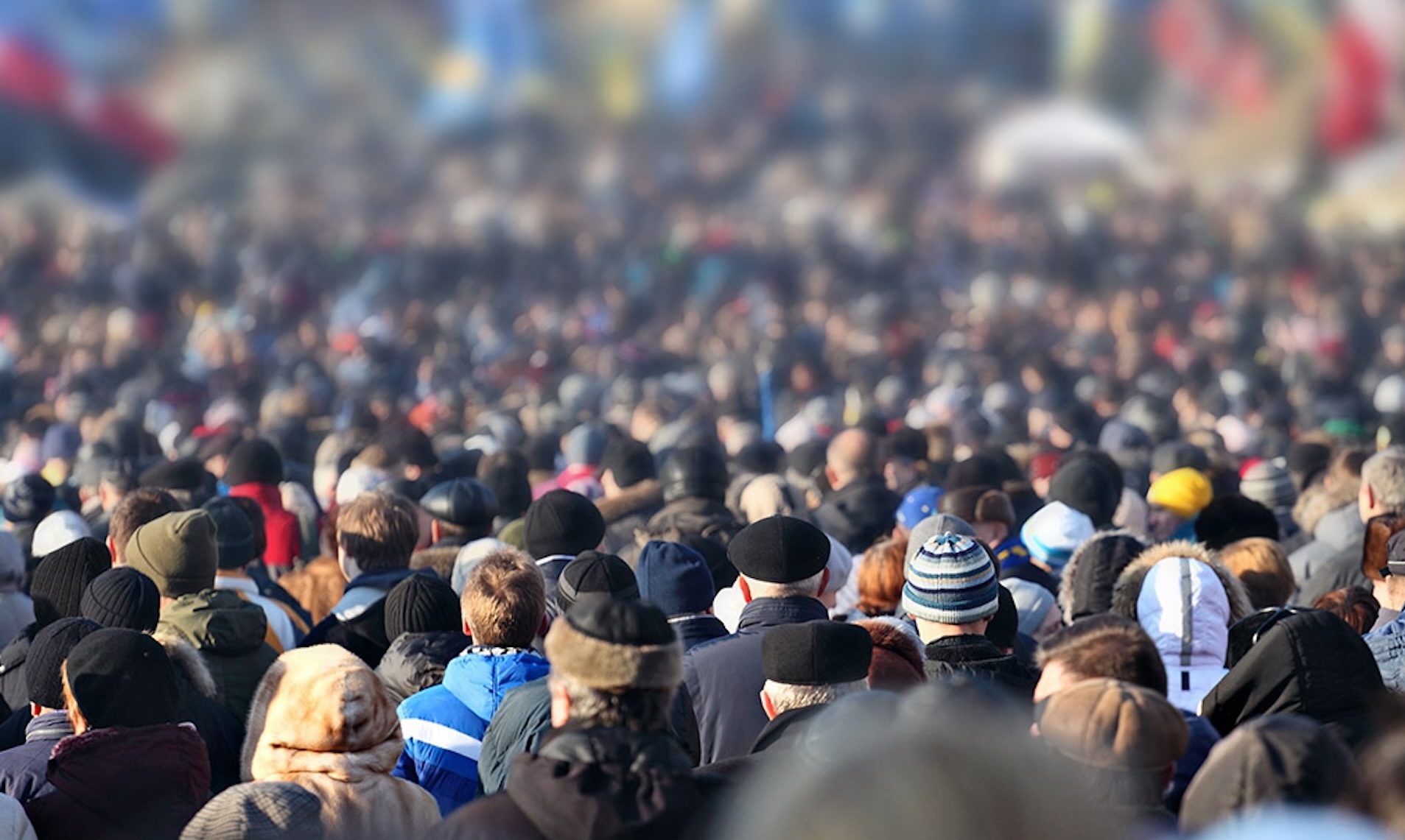 Large crowd of people from the back