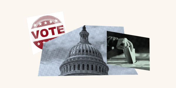 Collage of images related to Voting Rights