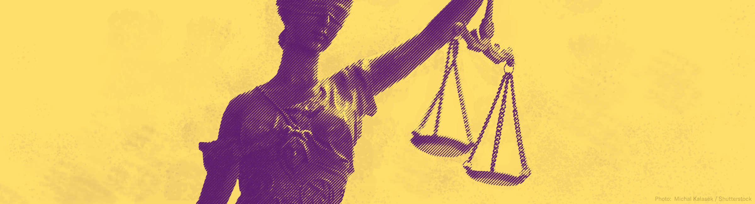 A statue holding scales